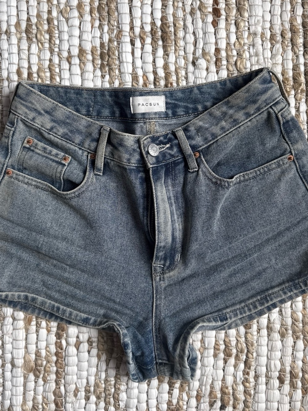 PacSun Faded Blue High-Rise Denim Shorts